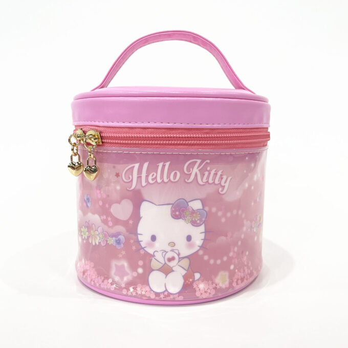Hello Kitty Flower Language Barrel Storage Bag