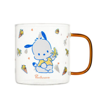 Sanrio characters Glass Cup with Colored Handle (420mL)(Pochacco)